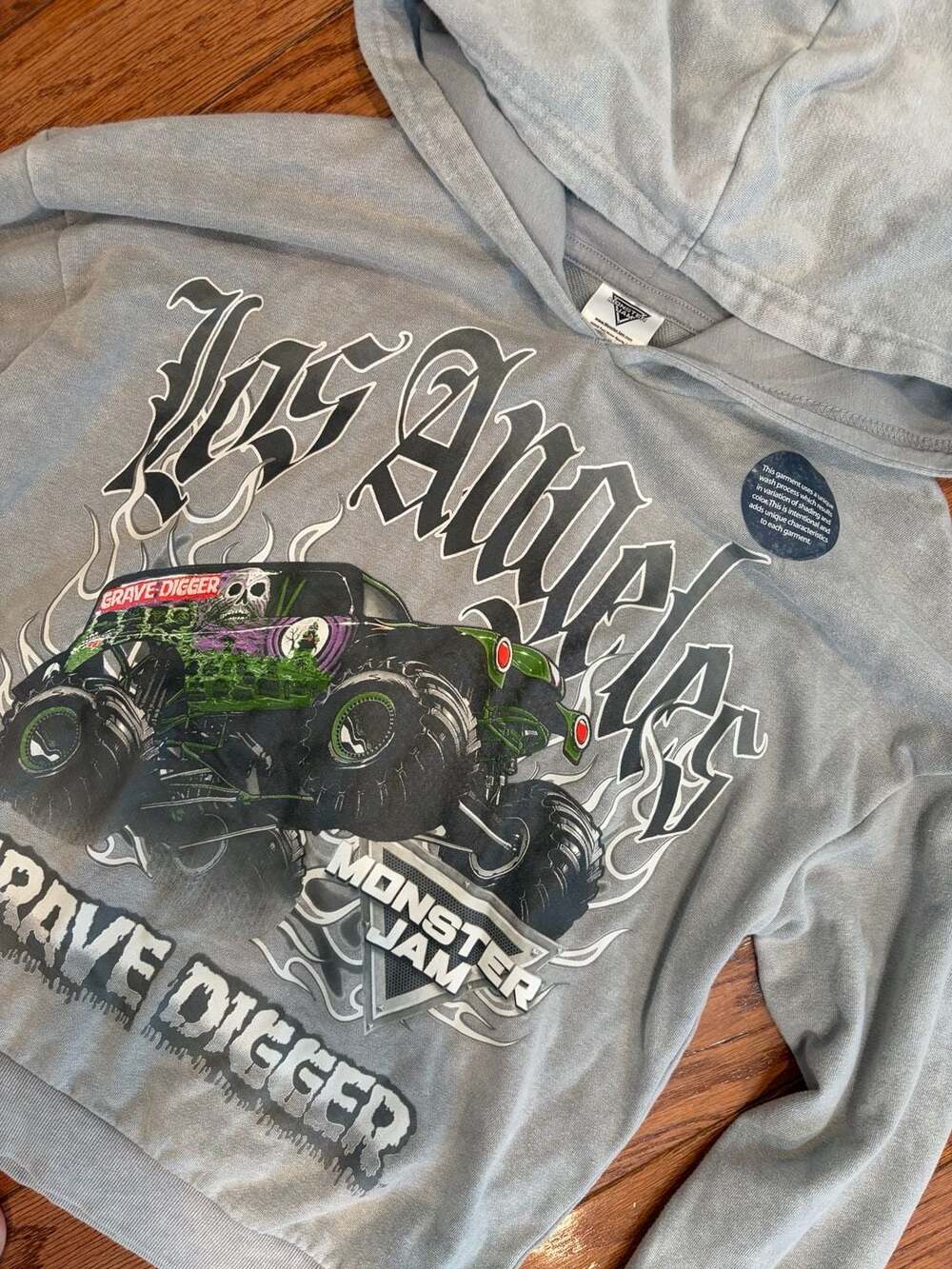 Monster Jam Grave Digger Los Angeles Graphic Mineral Wash Hoodie
